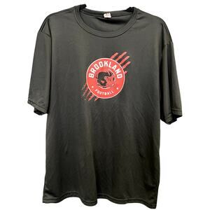 Brookland Football Black Moisture Wicking Graphic Top Size XL